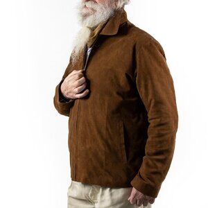 Men's El Boyero Straight Goat Suede Jacket, size Large
